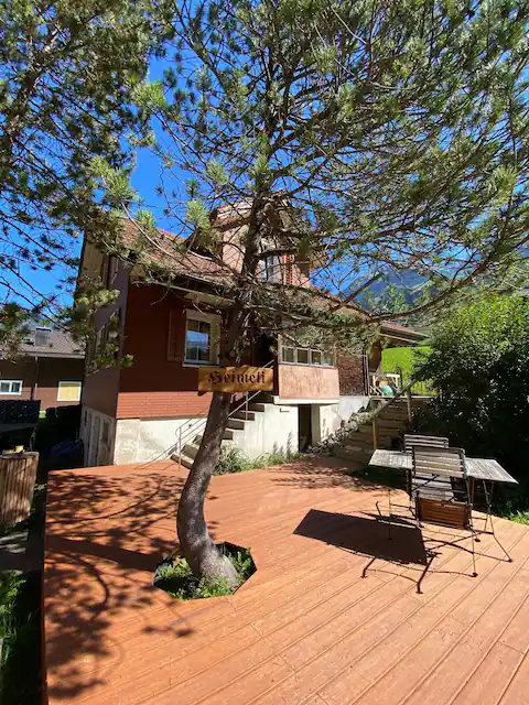 Terrassenansicht vom Heimeli Chalet